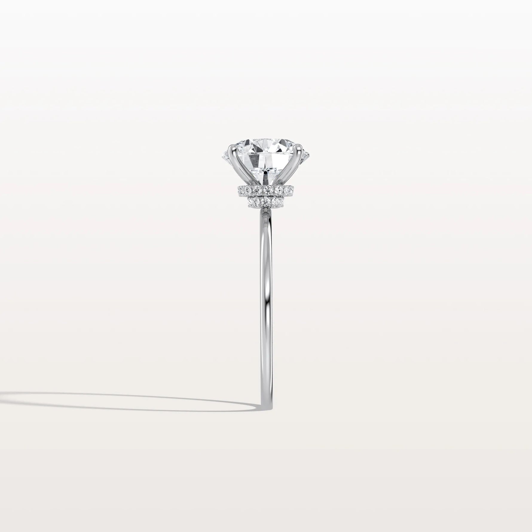 2CT Round Lab Grown Diamond Double Hidden Halo Ring - Rings