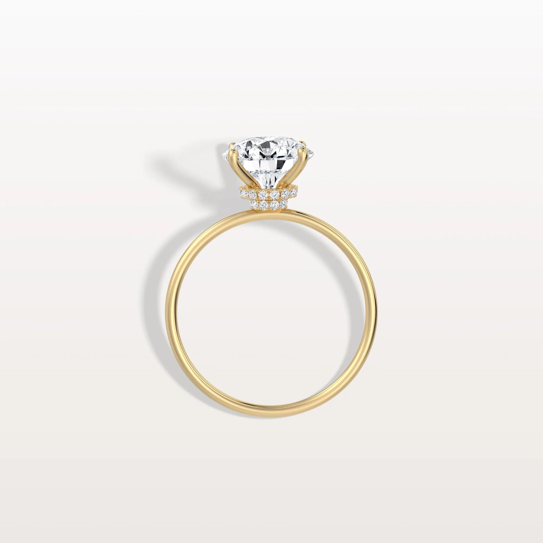 2CT Round Lab Grown Diamond Double Hidden Halo Ring - Rings