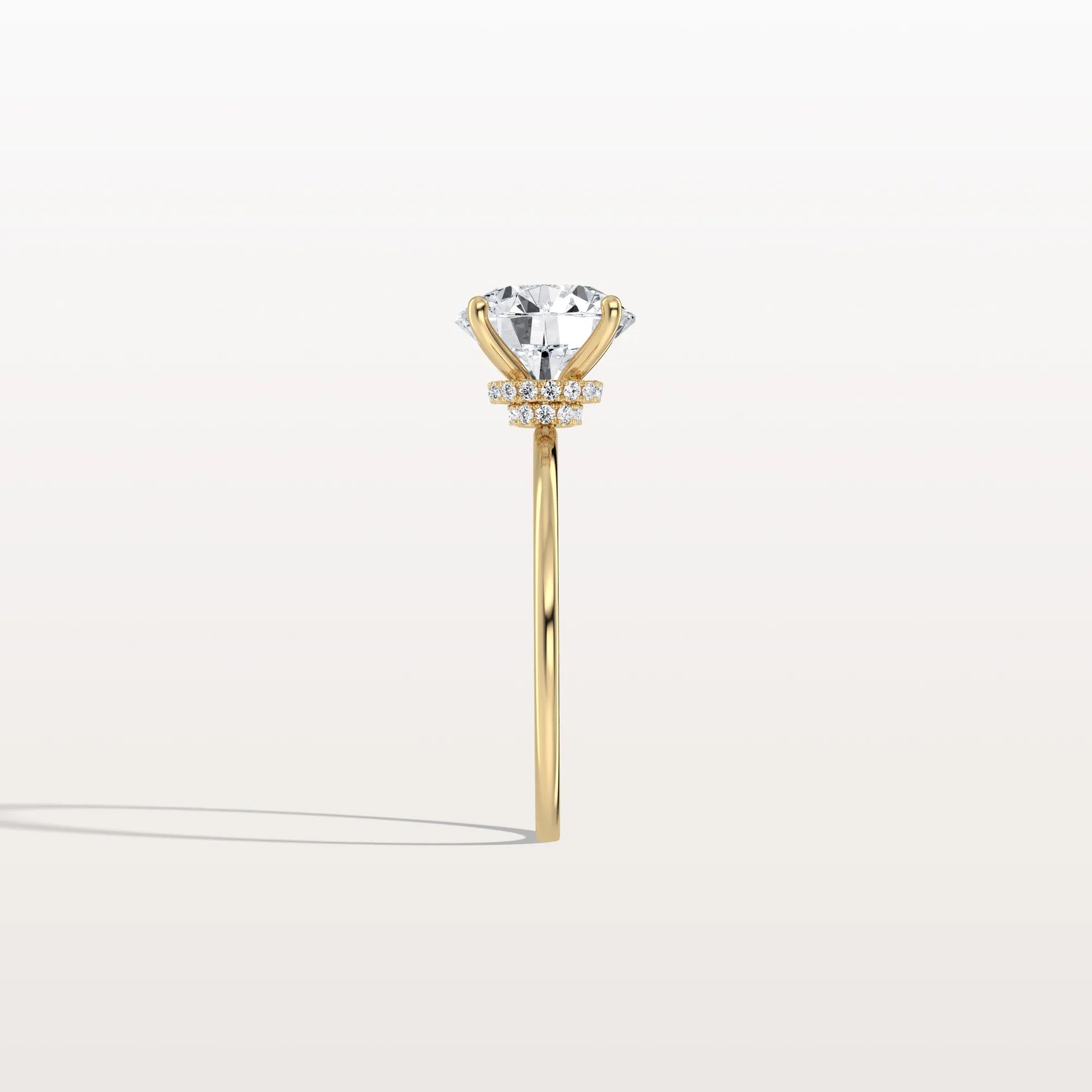 2CT Round Lab Grown Diamond Double Hidden Halo Ring - Rings