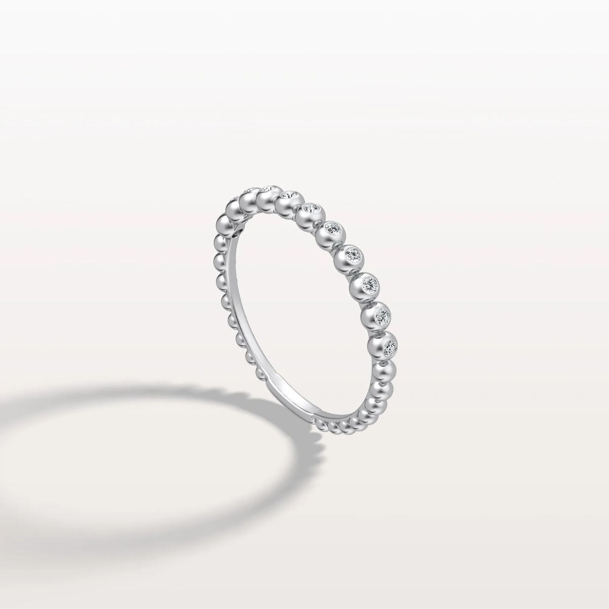 Half Eternity Lab Grown Diamond Ring In 14K Solid Gold/Platinum - Rings