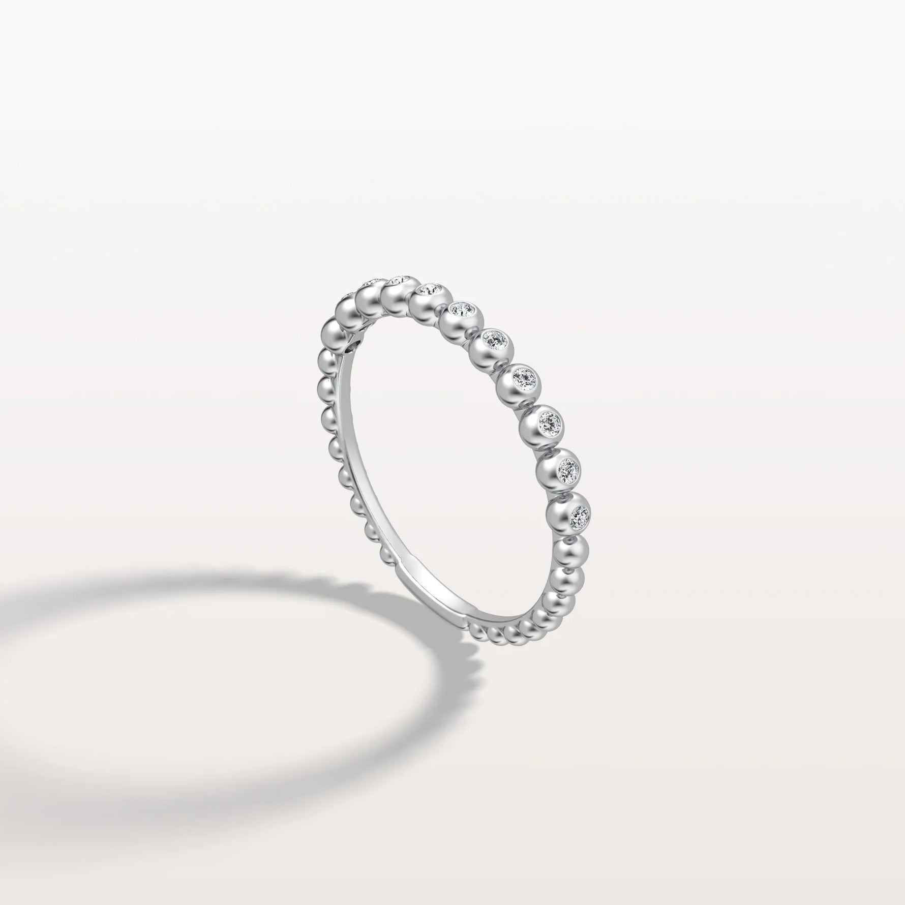 Half Eternity Lab Grown Diamond Ring In 14K Solid Gold/Platinum - Rings