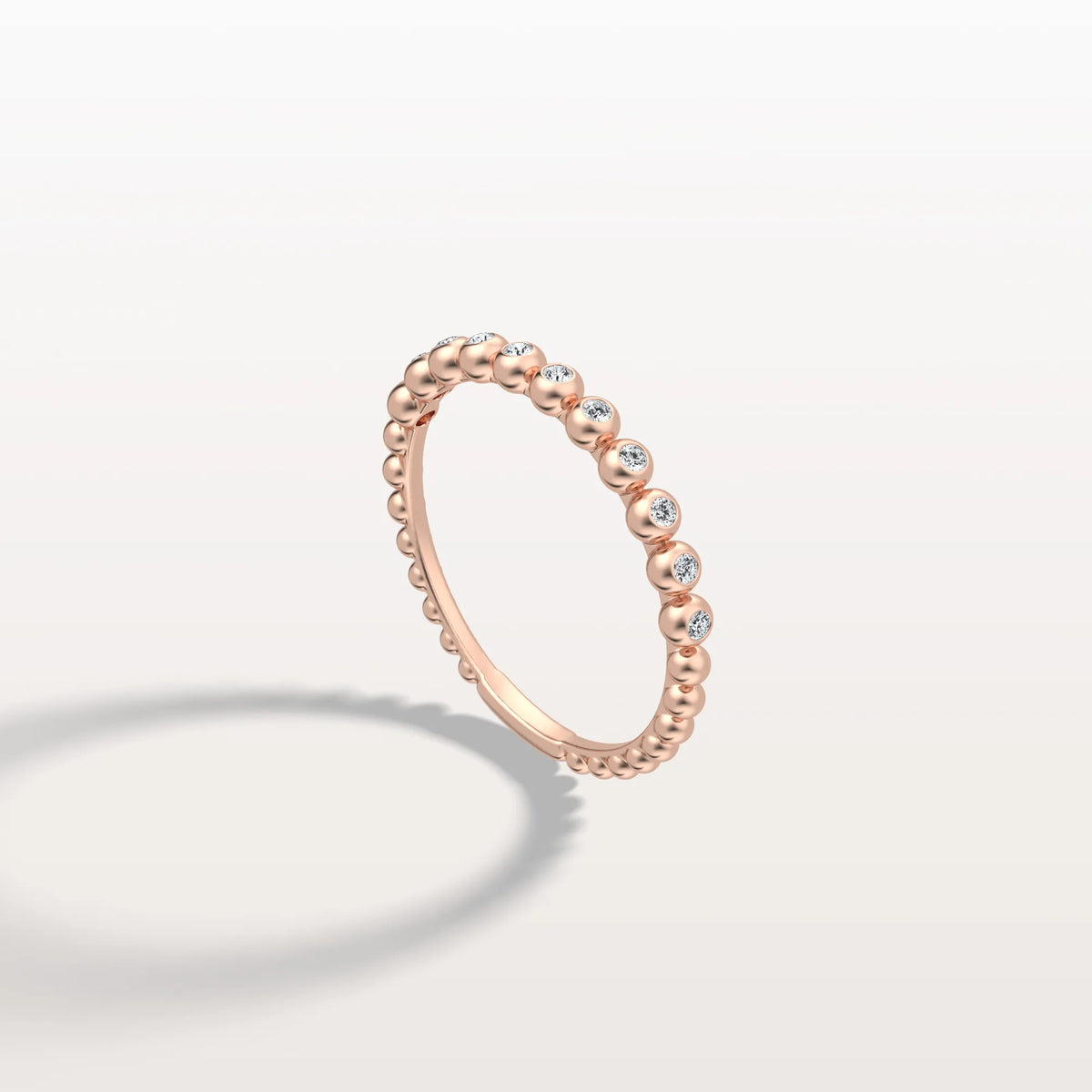 Half Eternity Lab Grown Diamond Ring In 14K Solid Gold/Platinum - Rings